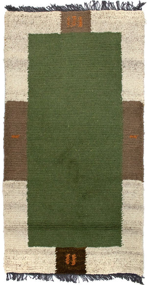 Nepal Teppich 140 x 70 cm - grün
