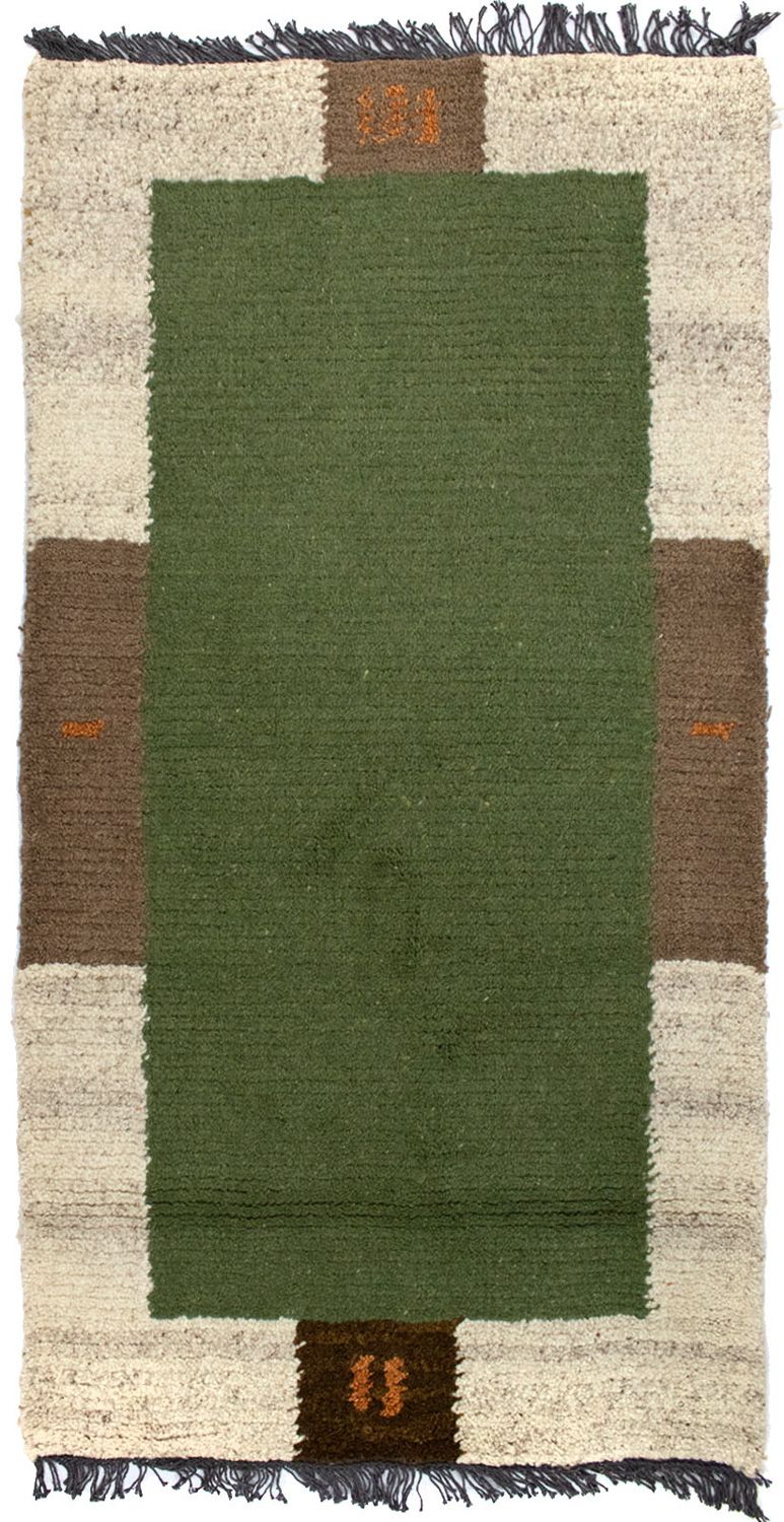 Nepal Teppich 140 x 70 cm - grün