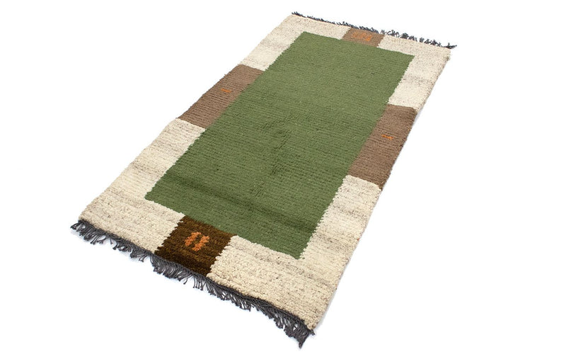 Nepal Teppich 140 x 70 cm - grün
