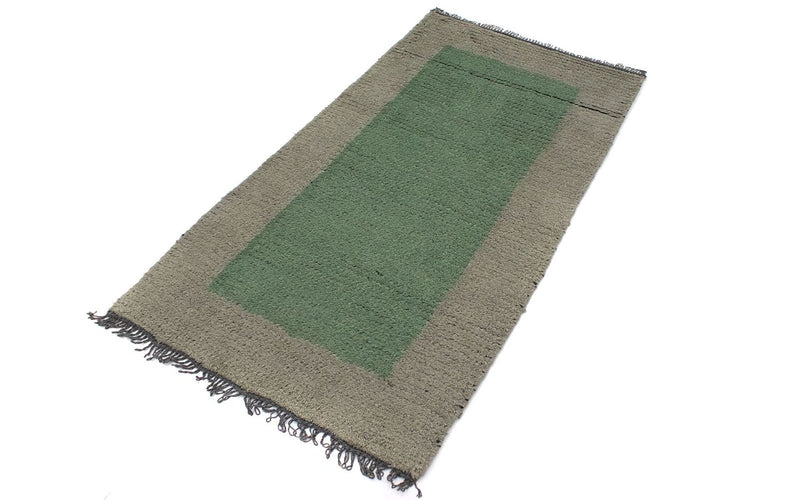 Nepal Teppich 140 x 70 cm - grün