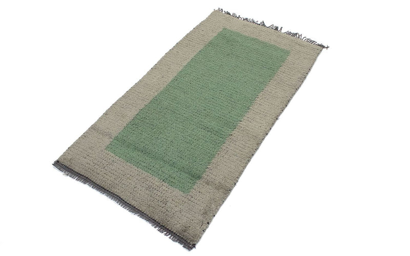 Nepal Teppich 140 x 70 cm - grün
