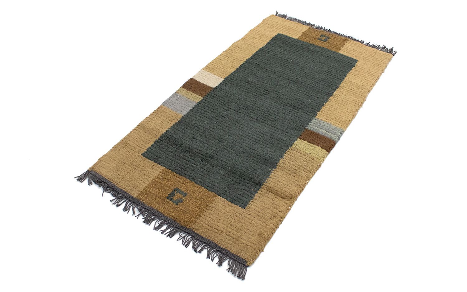 Nepal Teppich 140 x 70 cm - blau