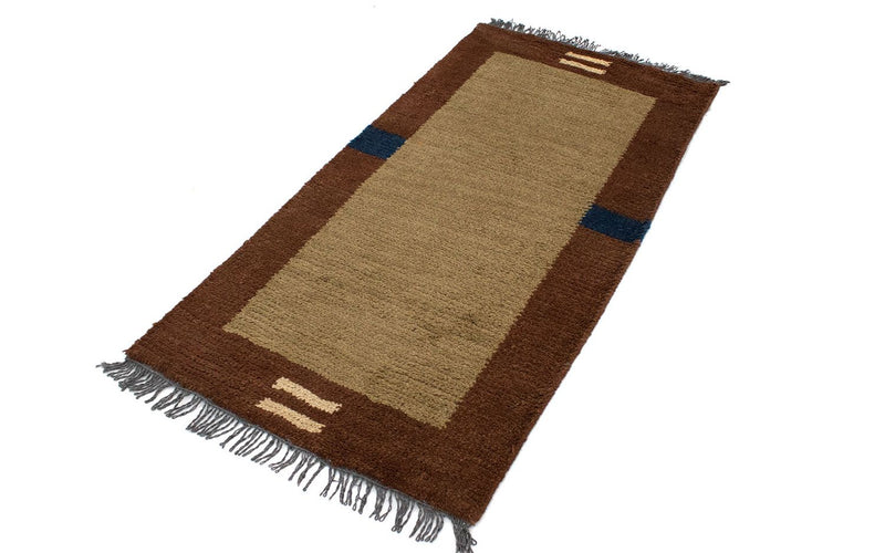 Nepal Teppich 140 x 70 cm - braun