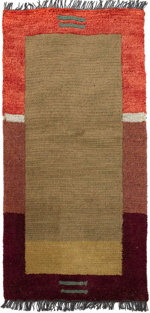 Nepal Teppich 140 x 70 cm - braun