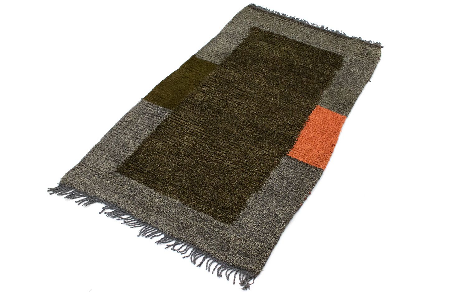 Nepal Teppich 140 x 70 cm - grün