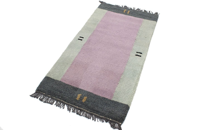 Nepal Teppich 140 x 70 cm - rosa