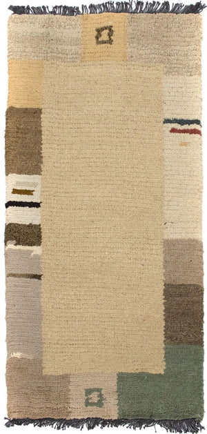 Nepal Teppich 140 x 70 cm - hellbraun