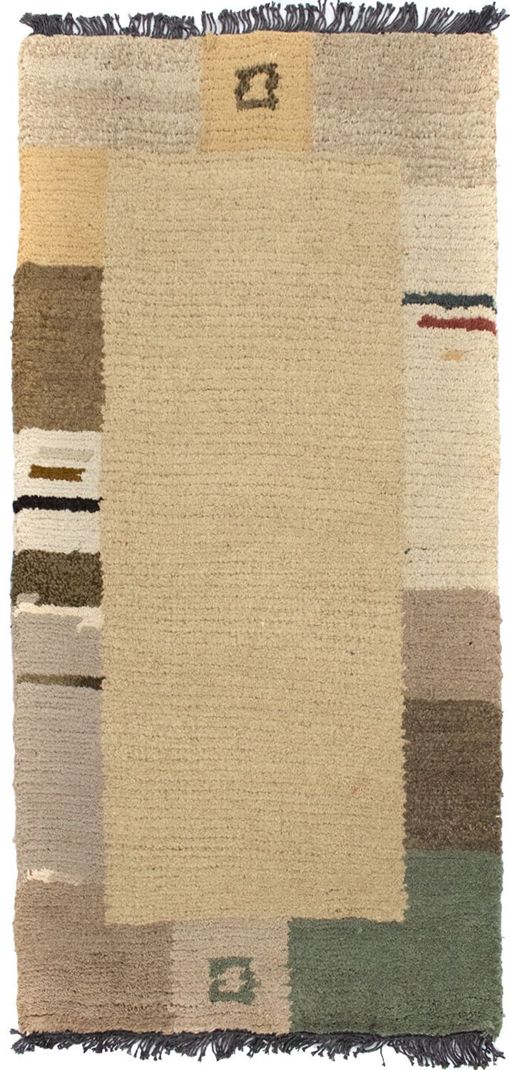 Nepal Teppich 140 x 70 cm - hellbraun