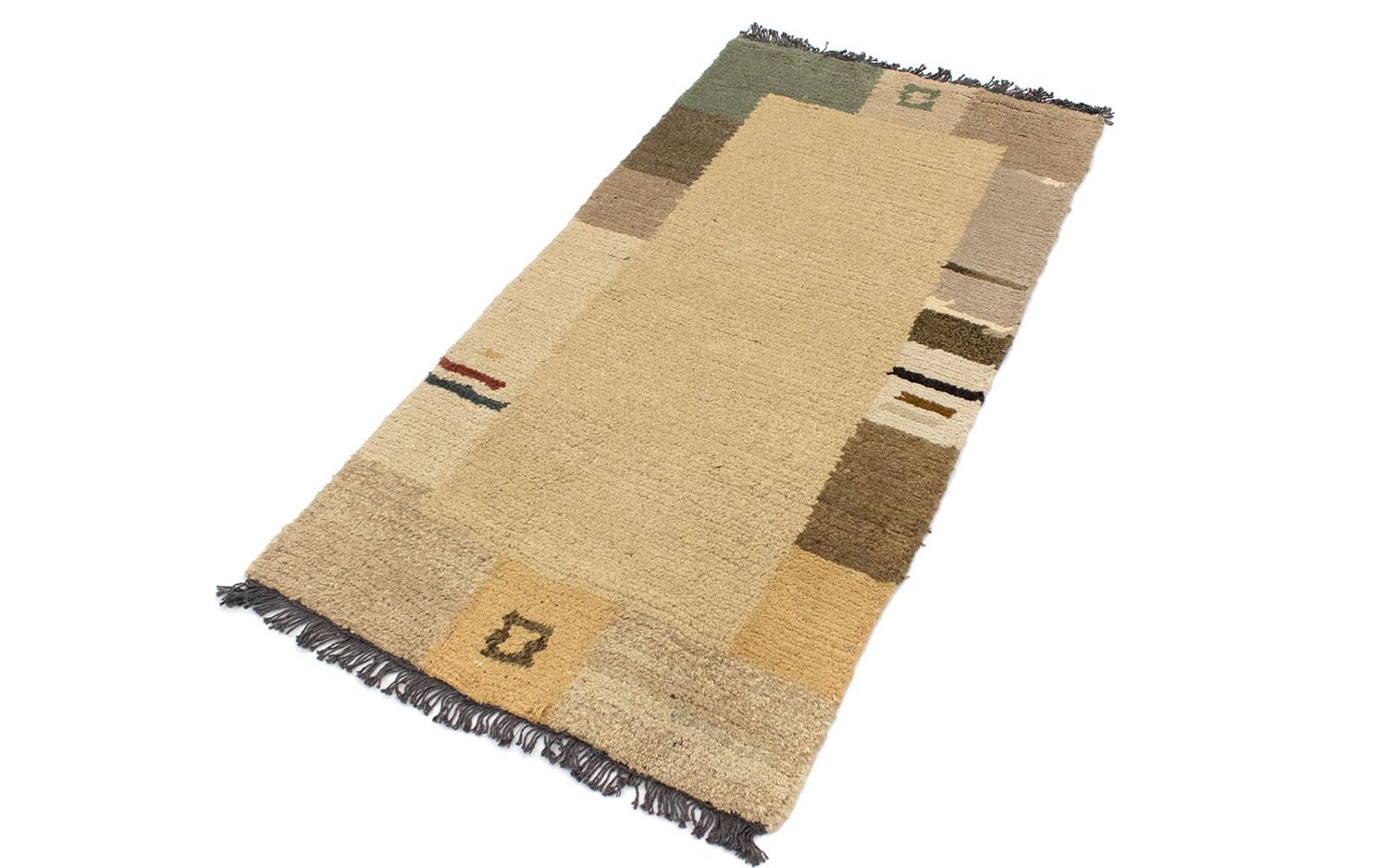 Nepal Teppich 140 x 70 cm - hellbraun