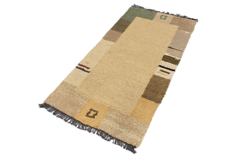 Nepal Teppich 140 x 70 cm - hellbraun