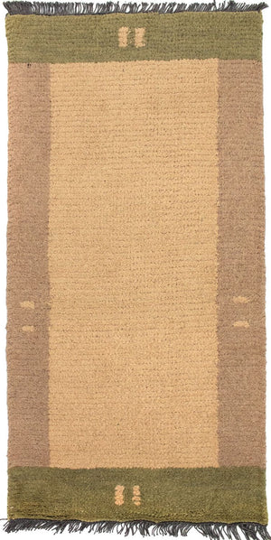 Nepal Teppich 140 x 70 cm - hellbraun
