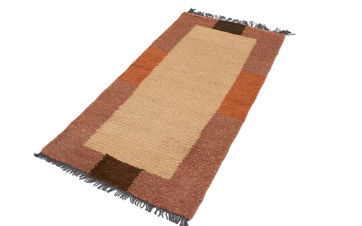Nepal Teppich 140 x 70 cm - hellbraun