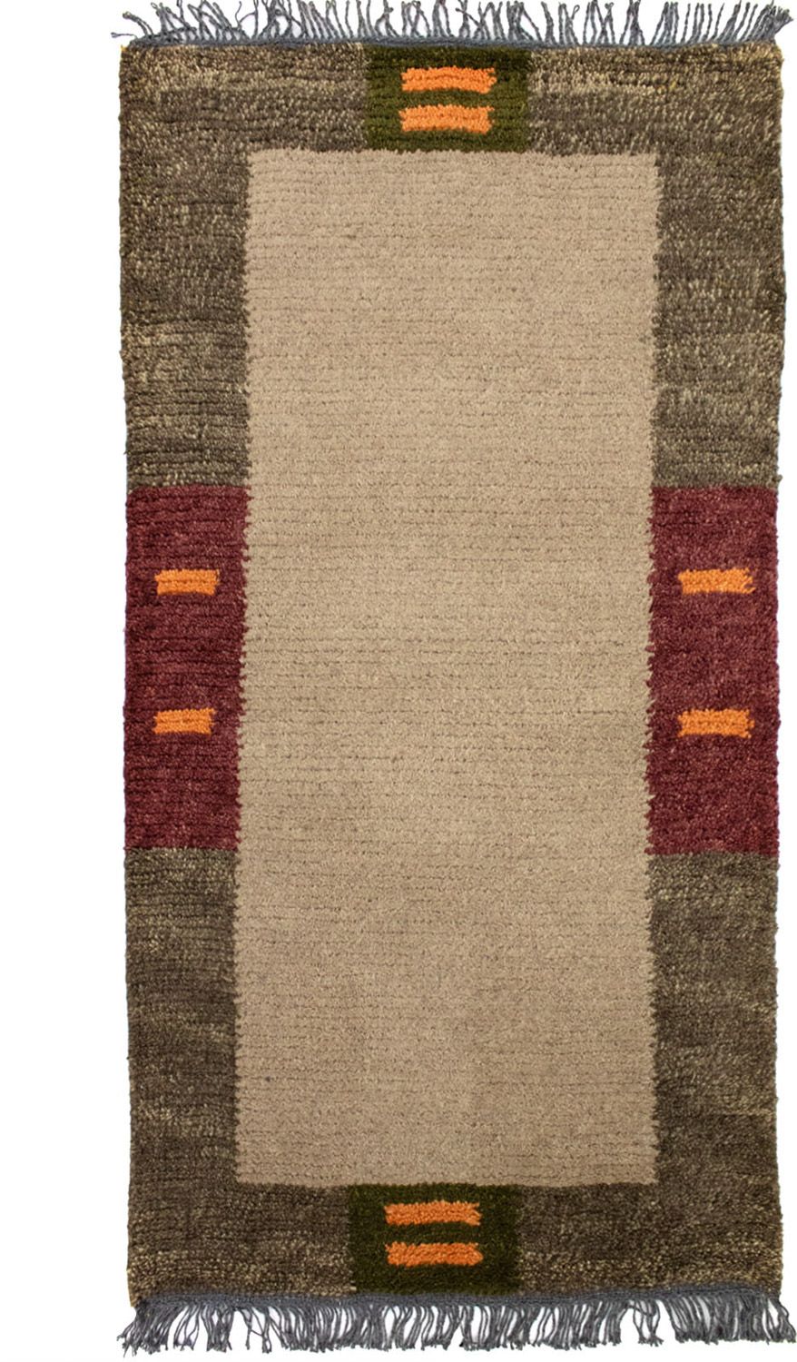 Nepal Teppich 140 x 70 cm - hellbraun