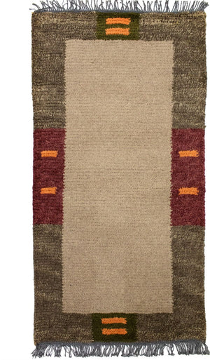 Nepal Teppich 140 x 70 cm - hellbraun