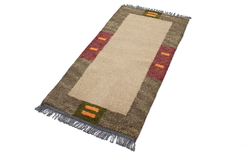 Nepal Teppich 140 x 70 cm - hellbraun