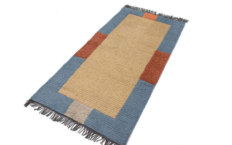 Nepal Teppich 140 x 70 cm - beige