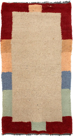 Nepal Teppich 140 x 70 cm - beige