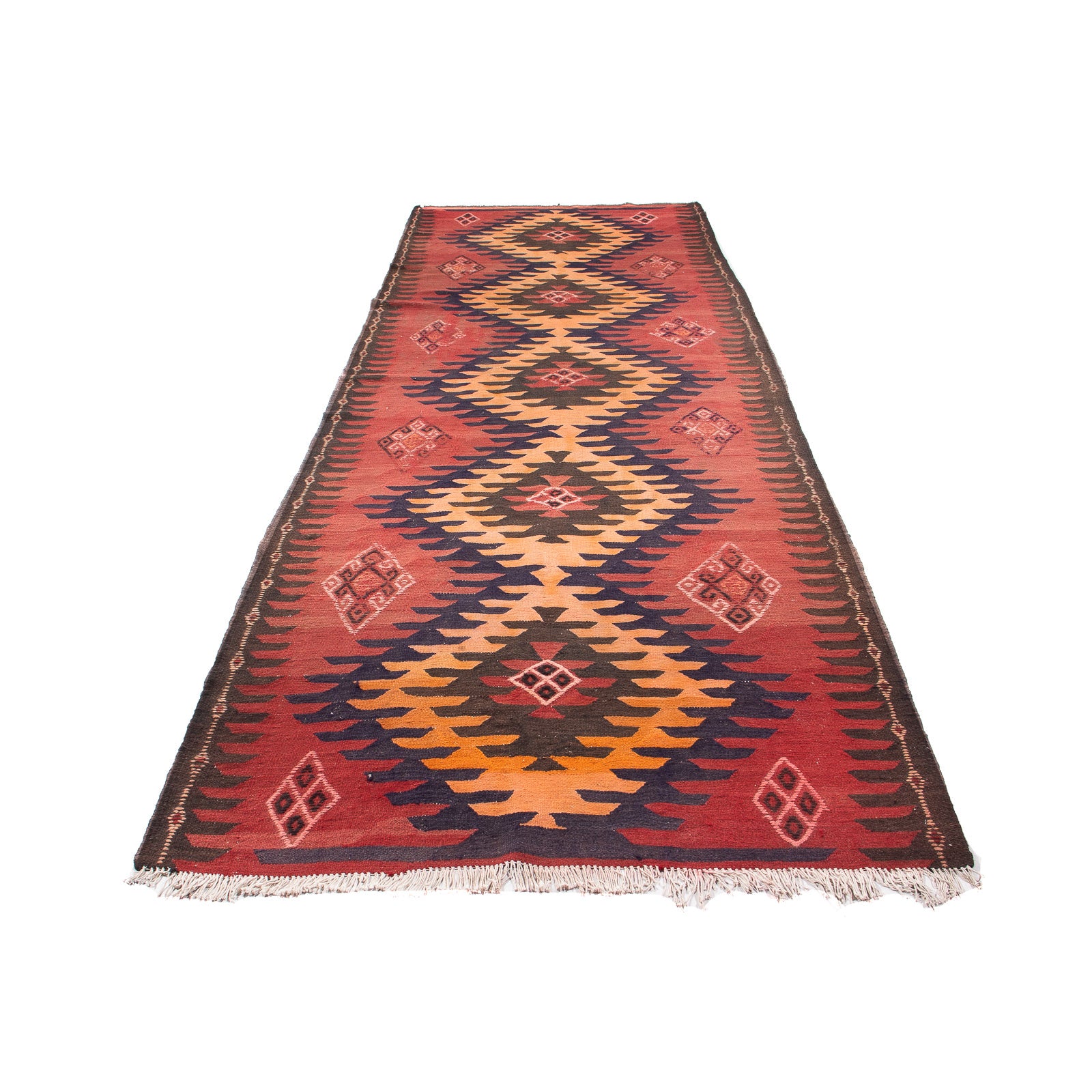 Kelim Teppich - Old 395 x 145 cm - mehrfarbig