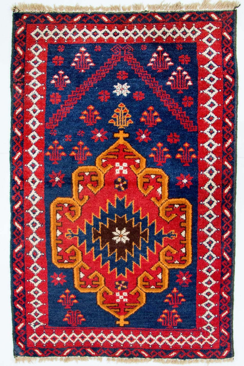 Belutsch Teppich 130 x 82 cm - blau