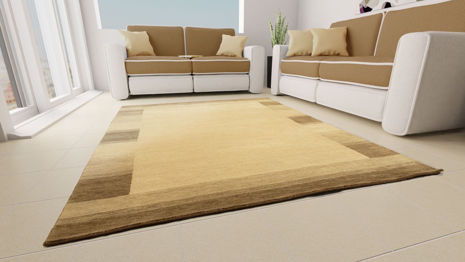 Gabbeh Teppich - Indus 160 x 90 cm - beige