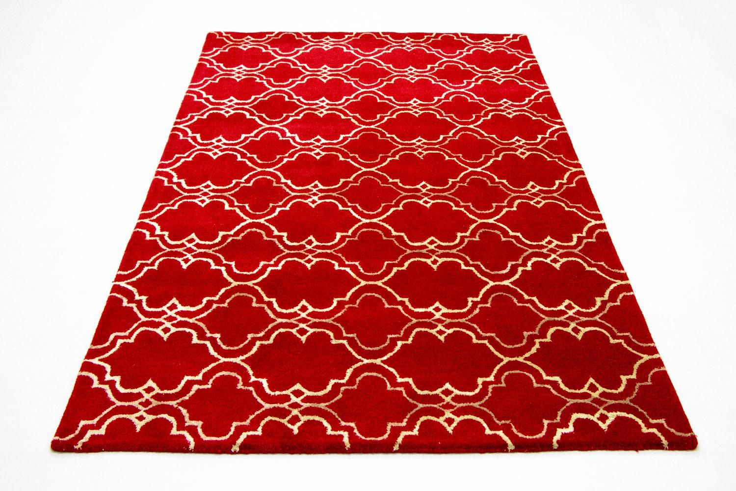 Wollteppich 240 x 152 cm Wohnzimmer Teppich