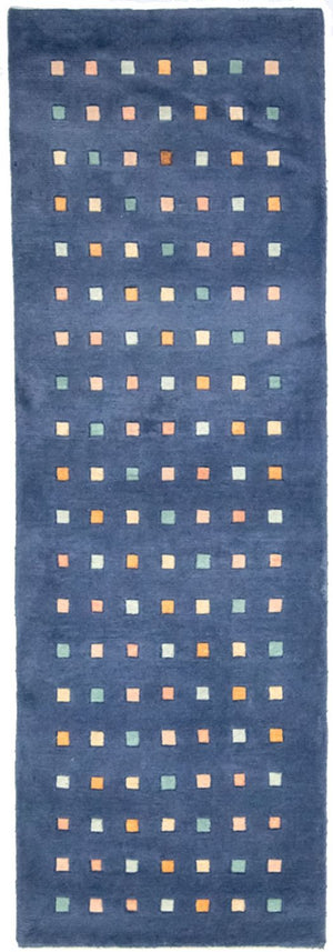 Nepal Teppich 240 x 80 cm - dunkelblau