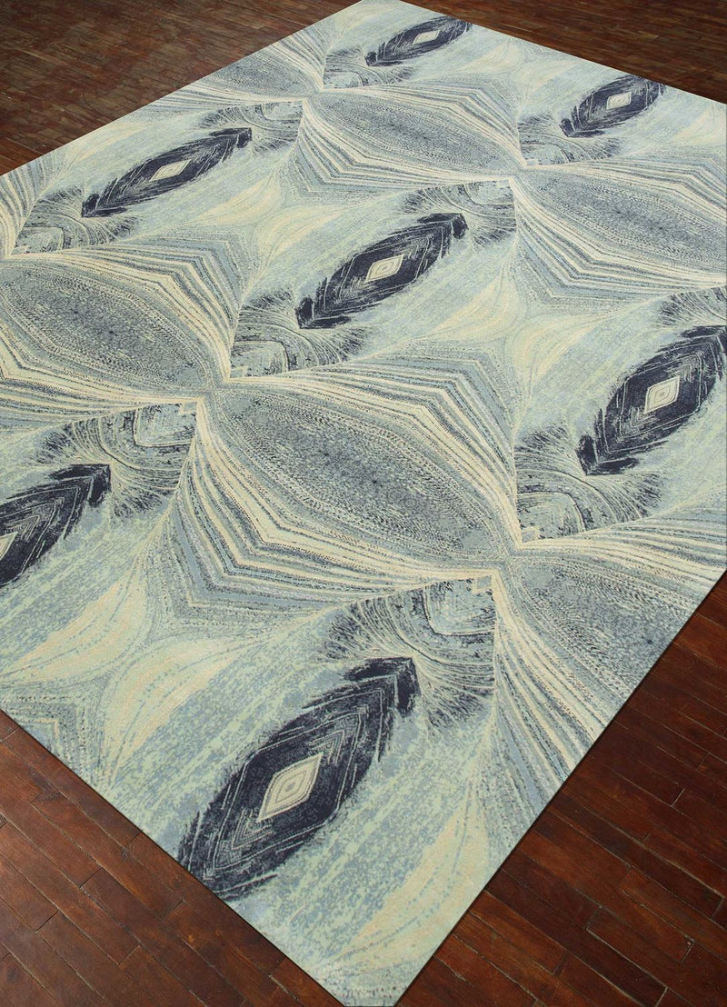 Wollteppich - 300 x 240 cm - hellblau