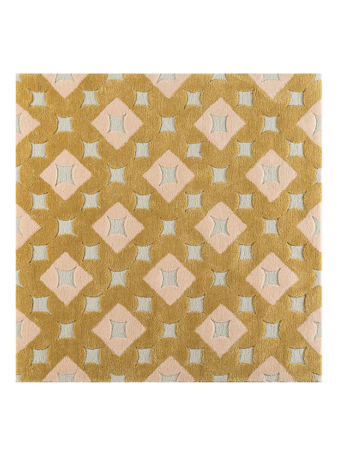 Wollteppich quadratisch  - 180 x 180 cm - gold