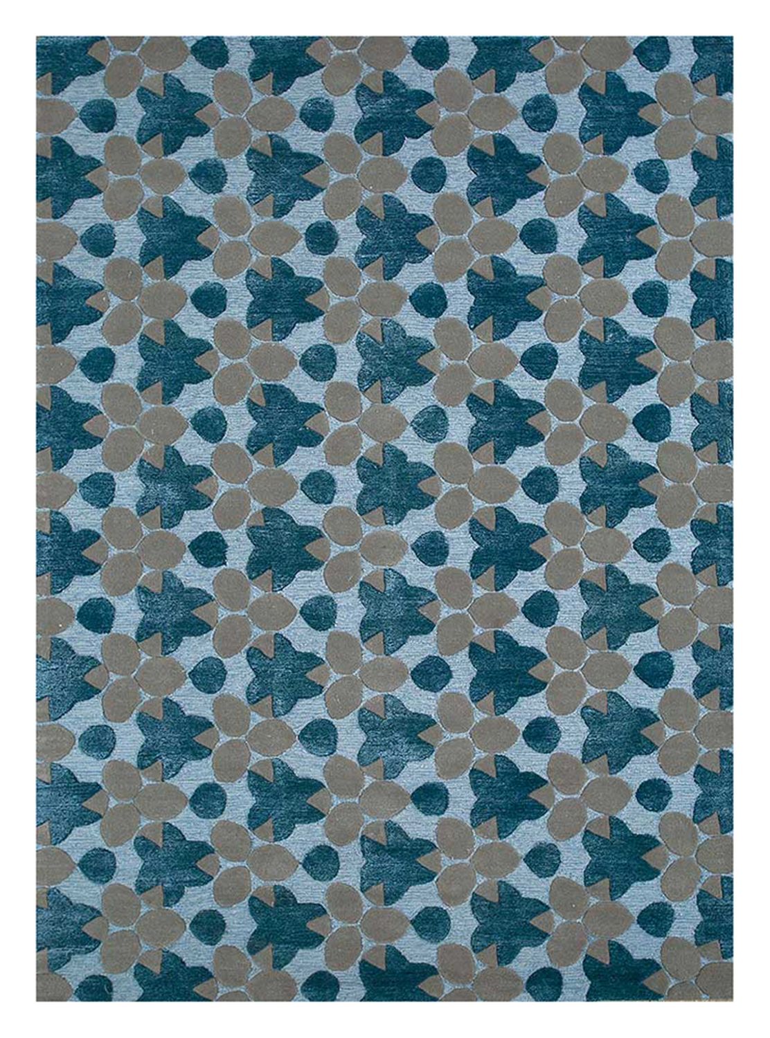 Wollteppich - 240 x 170 cm - blau