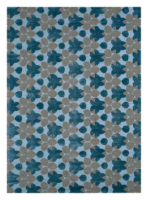Wollteppich - 240 x 170 cm - blau
