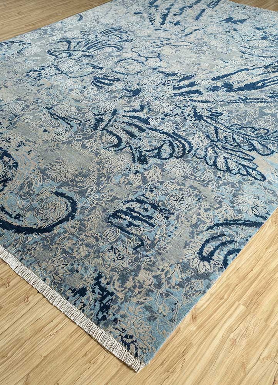 Wollteppich - 300 x 240 cm - blau