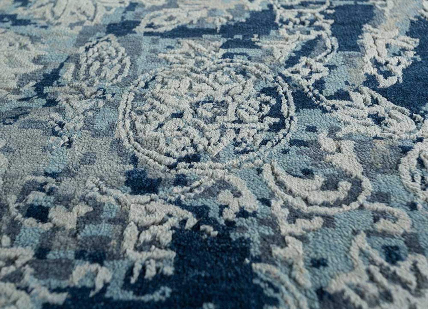 Wollteppich - 300 x 240 cm - blau