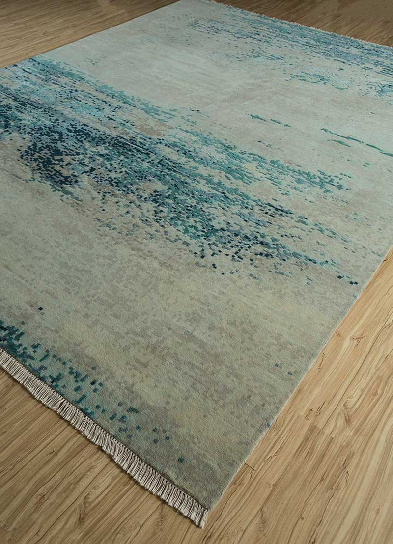 Wollteppich - 300 x 240 cm - blau
