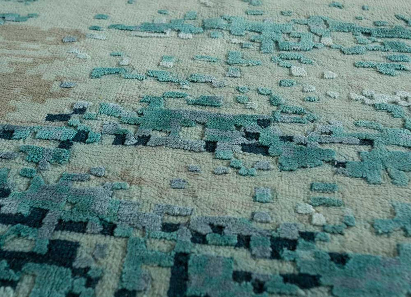 Wollteppich - 300 x 240 cm - blau