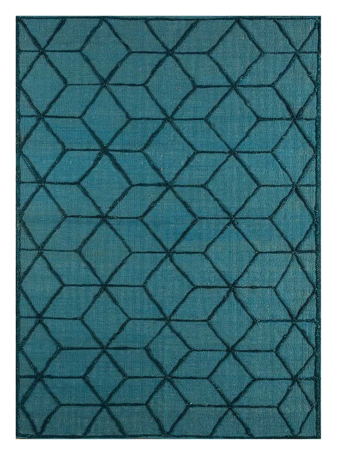 Wollteppich - 240 x 150 cm - seeblau