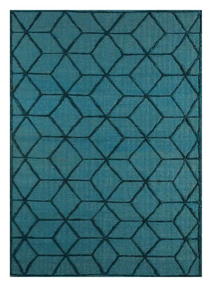 Wollteppich - 240 x 150 cm - seeblau