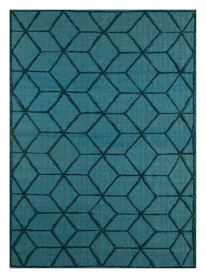 Wollteppich - 240 x 150 cm - seeblau