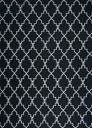 Wollteppich - 375 x 270 cm - schwarz-weiß