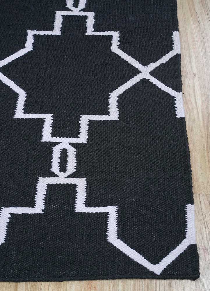 Wollteppich - 375 x 270 cm - schwarz-weiß