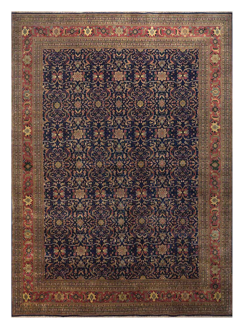 Wollteppich - 450 x 360 cm - blau