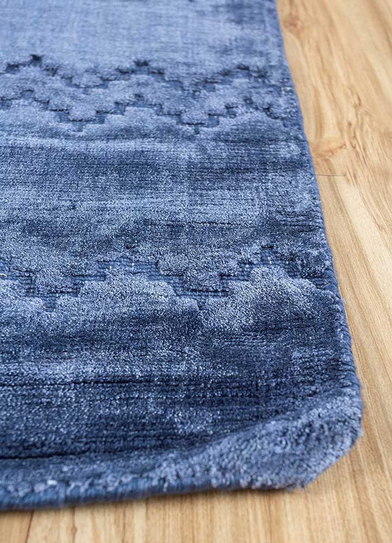 Viskose Teppich - 300 x 240 cm - blau