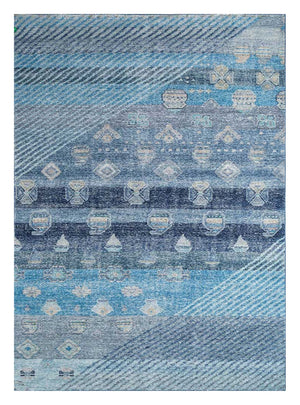 Wollteppich - 240 x 150 cm - blau