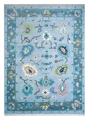 Wollteppich - 300 x 240 cm - türkis