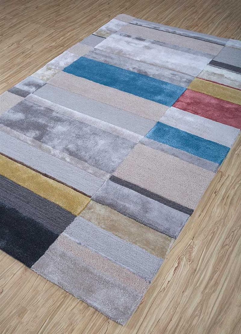 Wollteppich - 270 x 180 cm - silber