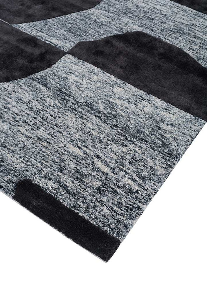Wollteppich - 270 x 180 cm - schwarz-weiß