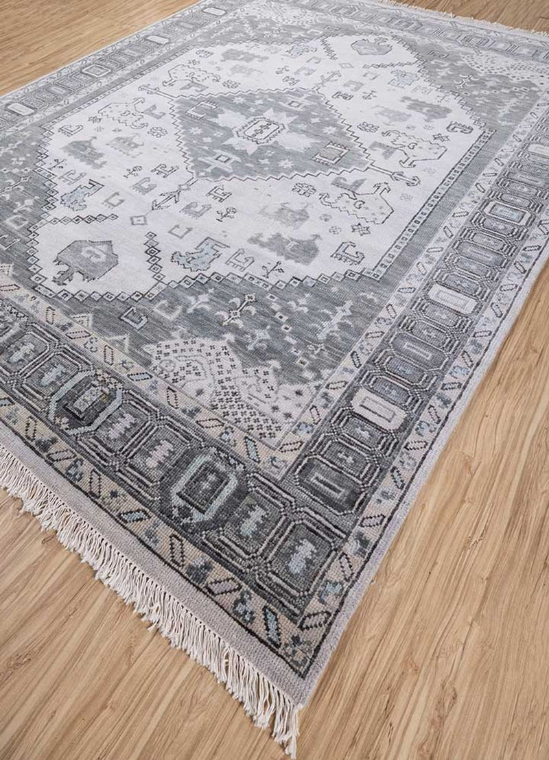 Wollteppich - 300 x 240 cm - silber