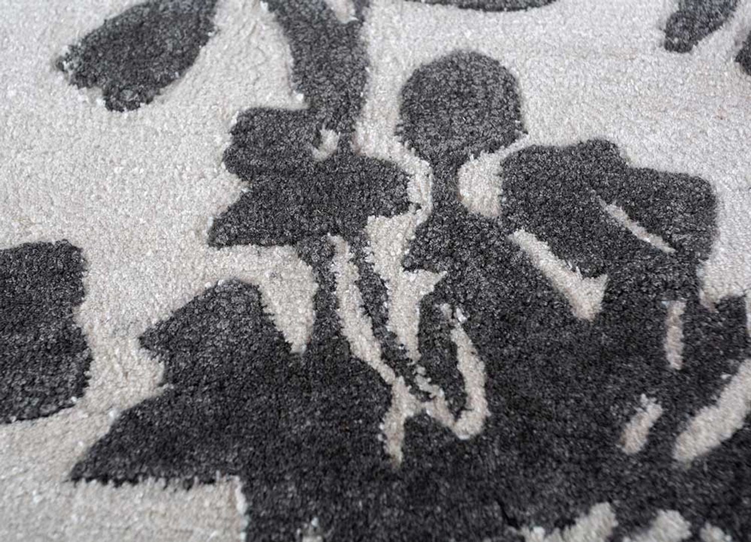 Wollteppich - 270 x 180 cm - schwarz-weiß
