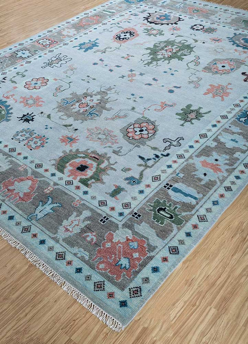 Wollteppich - 360 x 270 cm - hellblau