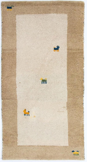 Gabbeh Teppich - Indus 140 x 70 cm - beige