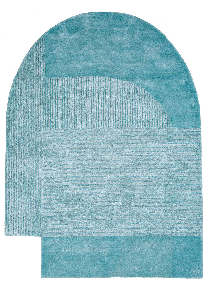 Designer Teppich sonderform  - 210 x 150 cm - türkis